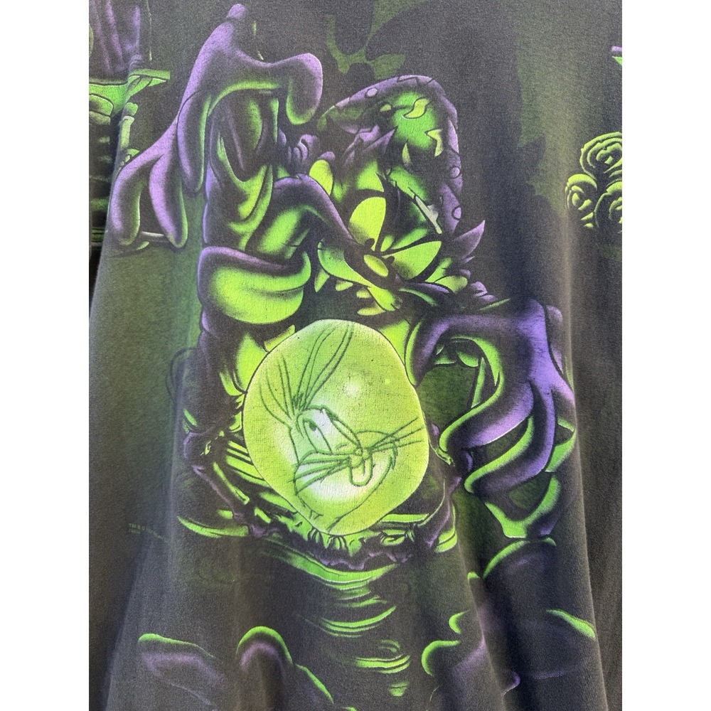 Vintage Taz Looney Tunes‎ Wizard AOP Magic Johnson Tag Single Stitch Size Large - Picture 2 of 10